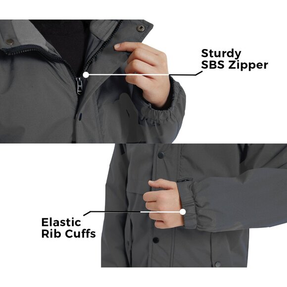 Boy's ZSHOW Insulated Skiing Jacket for Winter Dark Grey - Picture 5 of 6